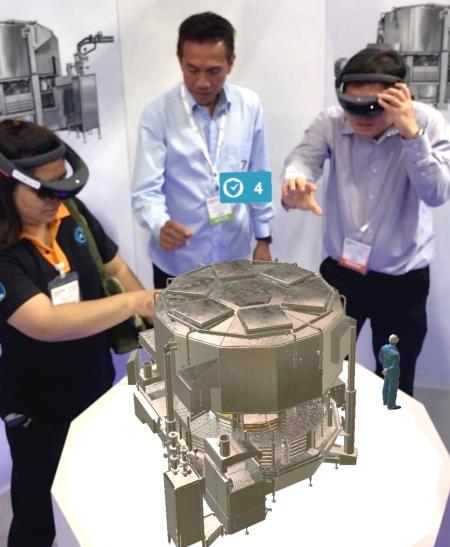 Figuur 1: Via augmented reality wordt getoond hoe een nieuwe spiraaloven werkt
