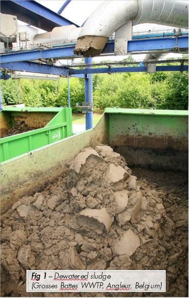 Dewatered sludge (Grosses Battes WWTP, Angleur, Belgium)