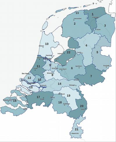De grenzen van de waterschappen in Nederland zijn vooral geografisch bepaald en vallen niet samen met de provinciegrenzen De grenzen van de waterschappen in Nederland zijn vooral geografisch bepaald en vallen niet samen met de provinciegrenzen