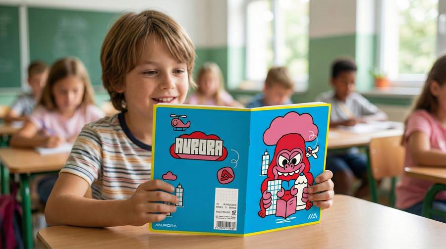 Nouveaux cahiers scolaires Aurora dans une couverture remarquable